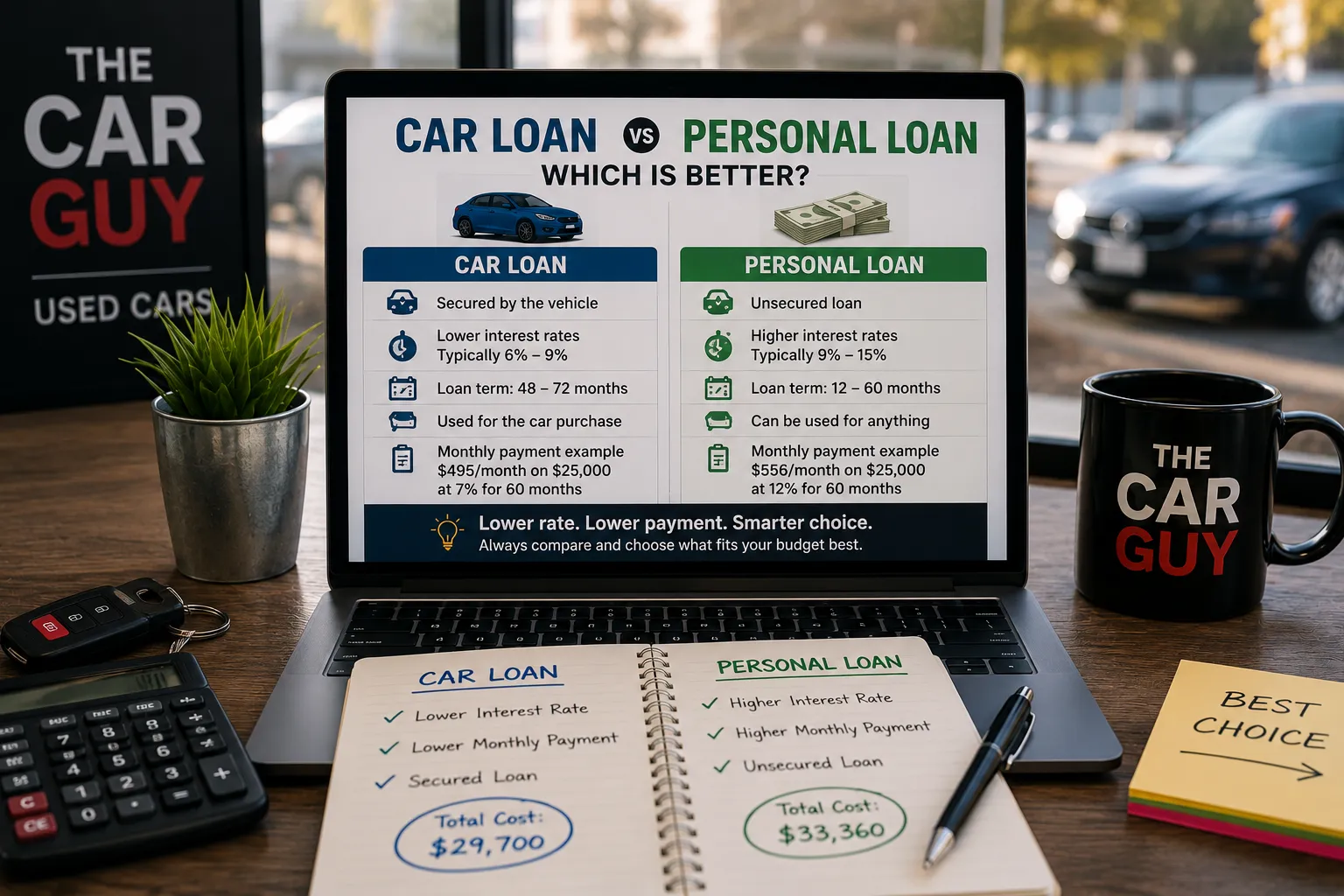 Car Loan vs Personal Loan for a Used Car: Which Is Better?